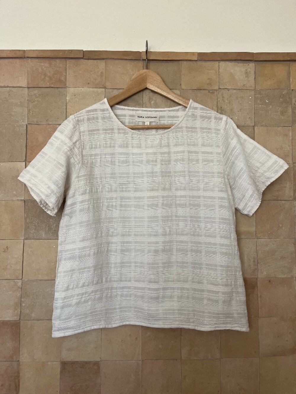 Mara Hoffman Textured Off-white Top